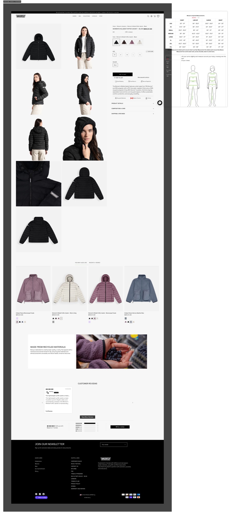 Wuxly product detail page — final iteration